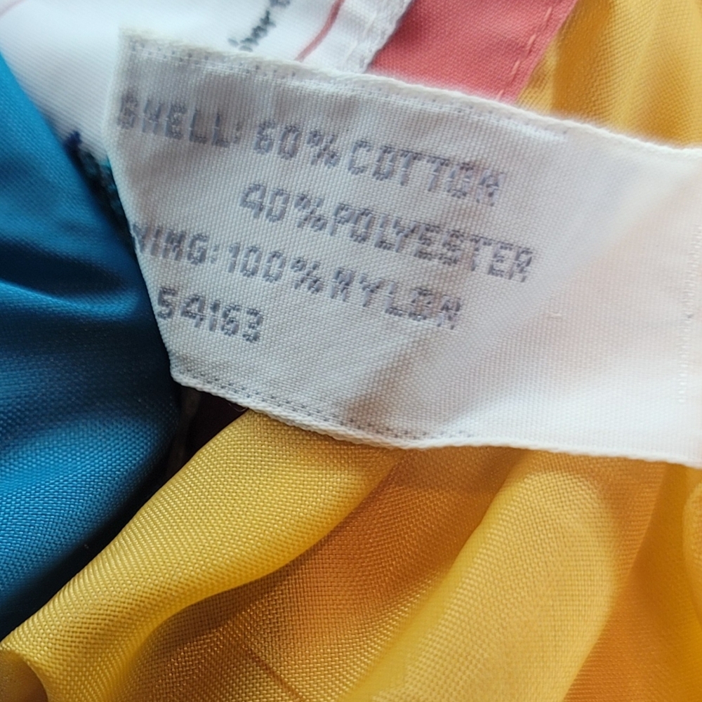 Vintage 80's JL Colebrook Coral Turquoise and Yellow Jacket Size Medium - Picture 9 of 11